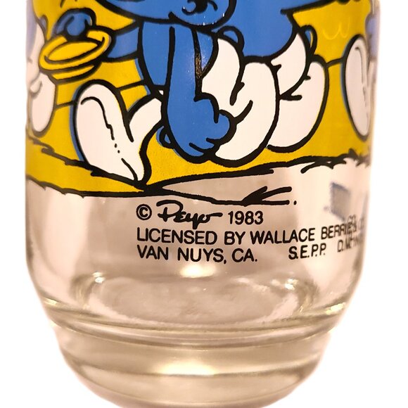 1983 Baker Smurf Hardee’s Collectible Glass Series Peyo Wallace Berrie Advertisi - Picture 7 of 9